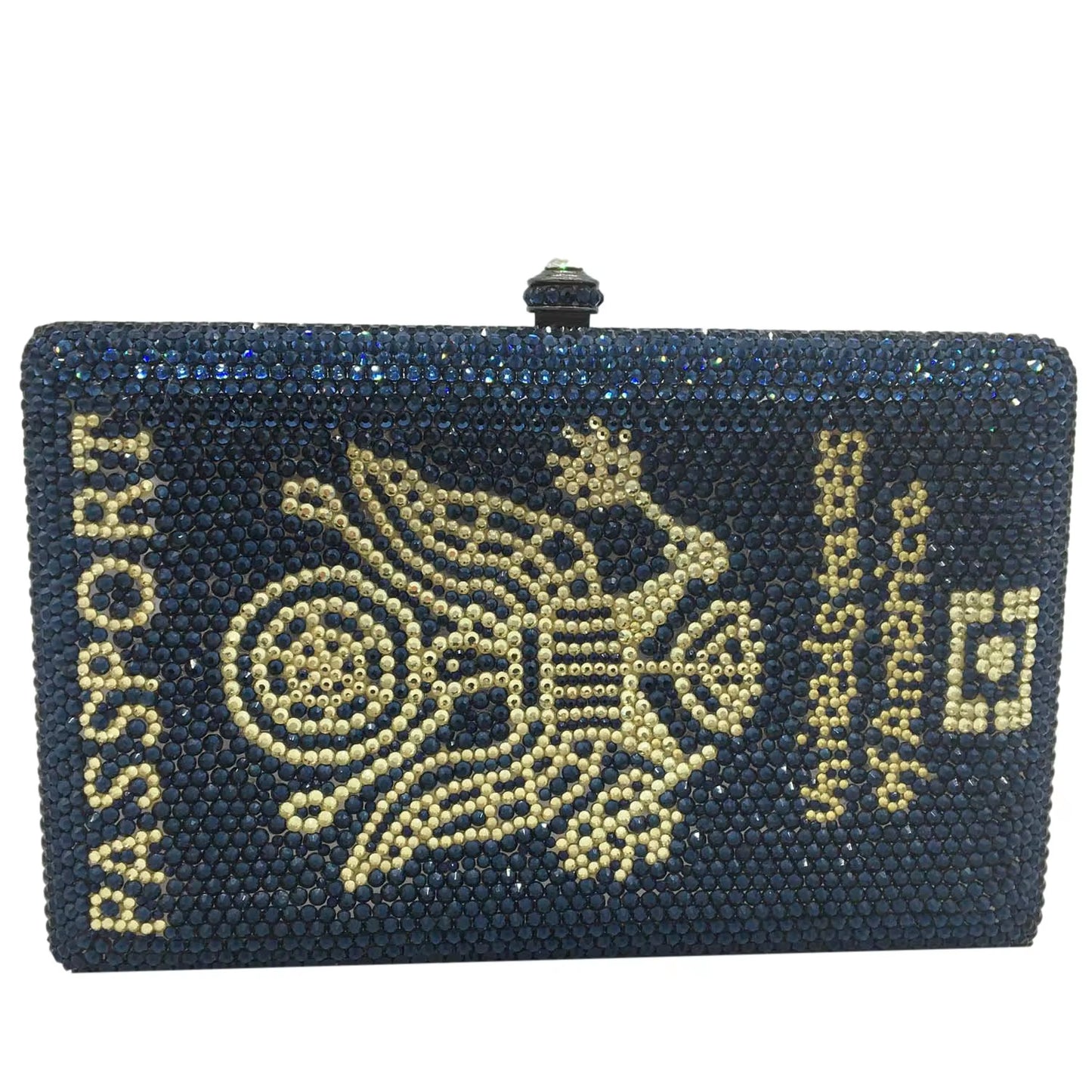 Novelty America Passport Box Clutch Women Crystal Evening Handbags and Purses Party Dinner Rhinestone Bags