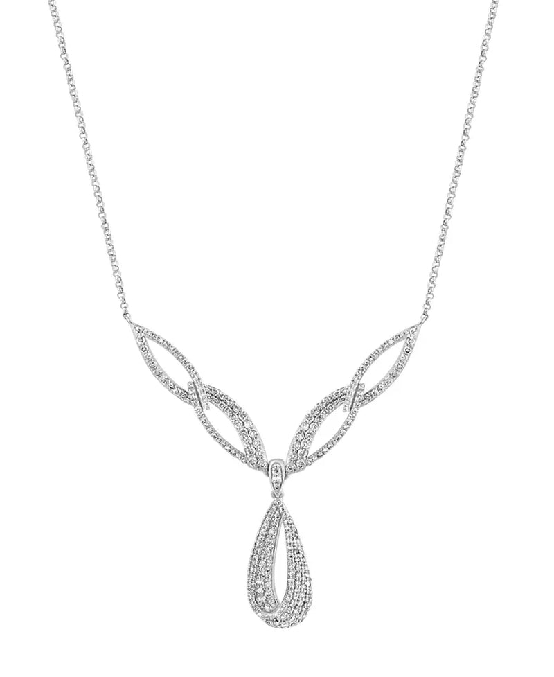 EFFYÂ® Diamond Teardrop Fancy 17" Collar Necklace (2-1/5 Ct. T.W.) in 14K White Gold