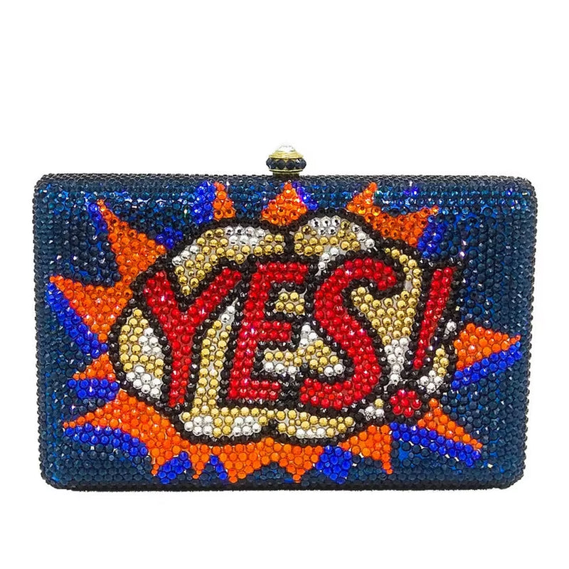 Novelty America Passport Box Clutch Women Crystal Evening Handbags and Purses Party Dinner Rhinestone Bags