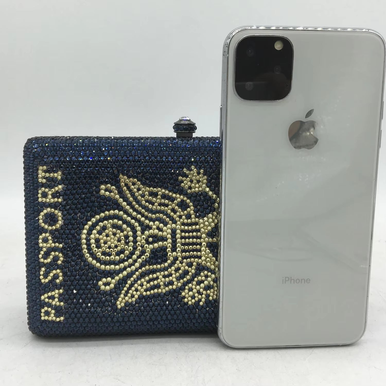 Novelty America Passport Box Clutch Women Crystal Evening Handbags and Purses Party Dinner Rhinestone Bags